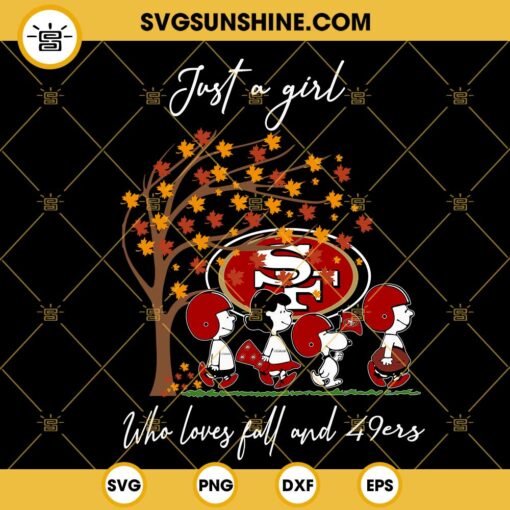 Just A Girl Who Loves Fall And San Francisco 49ers Snoopy SVG PNG DXF EPS Files