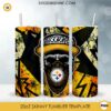 Pittsburgh Steelers Skull Hat Bandana 20oz Skinny Tumbler Template Design PNG