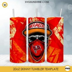 Tampa Bay Buccaneers Skull Hat Bandana 20oz Skinny Tumbler Template Design PNG