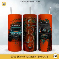 Miami Dolphins Jeep Car 20oz Skinny Tumbler Design Template PNG