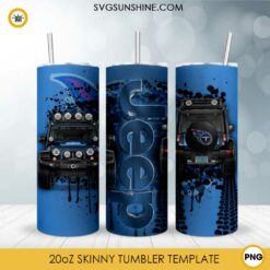 Tennessee Titans Jeep Car 20oz Skinny Tumbler Design Template PNG