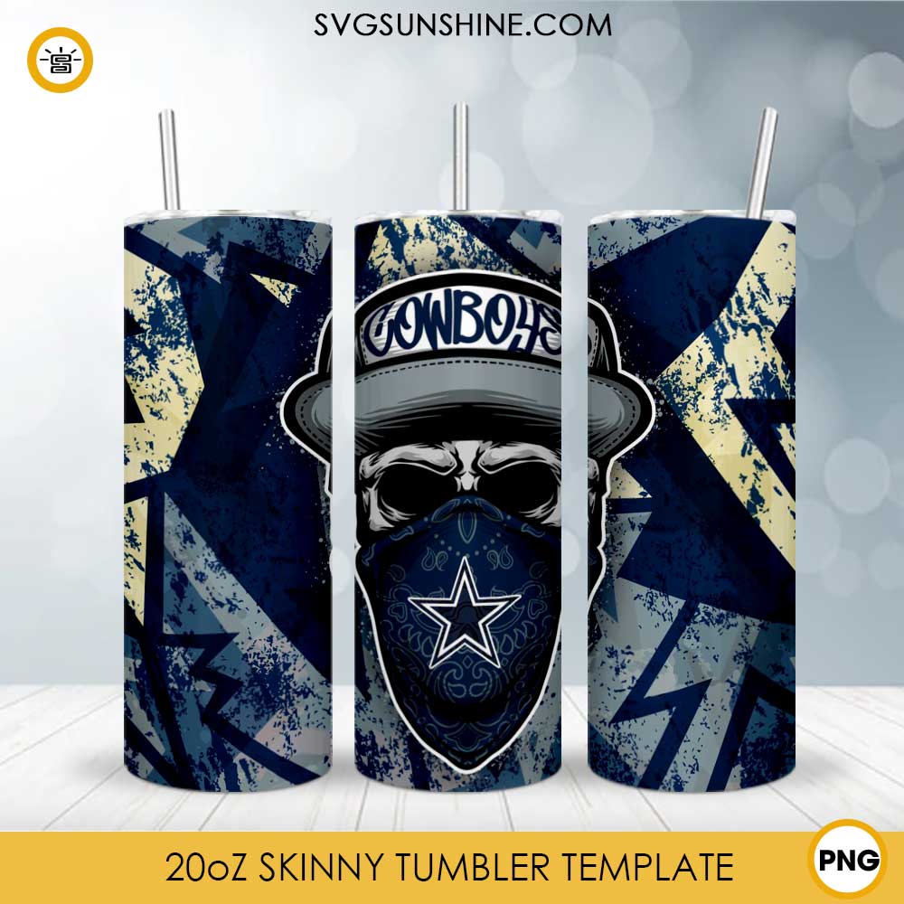 Dallas Cowboys Skull Hat Bandana Stainless Steel Tumbler Cup - The Clothes  You'll Ever Need