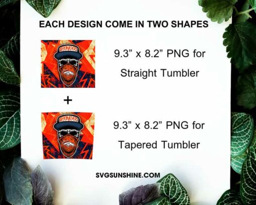 Denver Broncos Skull Hat Bandana 20oz Skinny Tumbler Template Design PNG