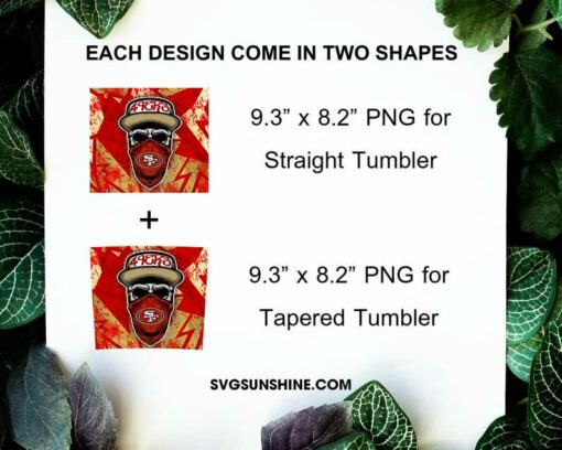 San Francisco 49ers Skull Hat Bandana 20oz Skinny Tumbler Template Design PNG