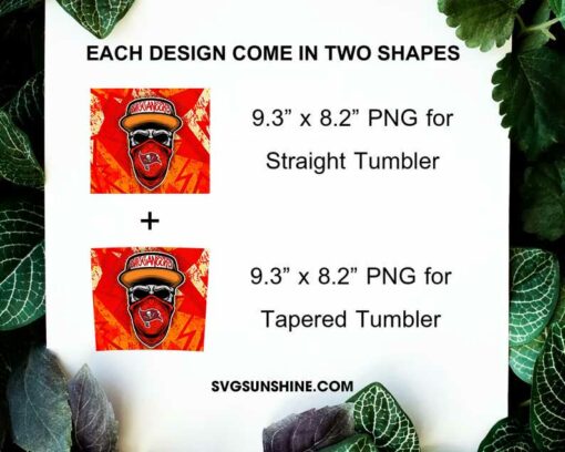 Tampa Bay Buccaneers Skull Hat Bandana 20oz Skinny Tumbler Template Design PNG