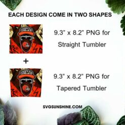 Cleveland Browns Skull Hat Bandana 20oz Skinny Tumbler Template Design PNG
