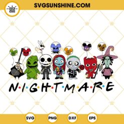 Nightmare Friends SVG, Jack Skellington SVG, Sally SVG, Oogie Boogie SVG, Nightmare Before Christmas SVG