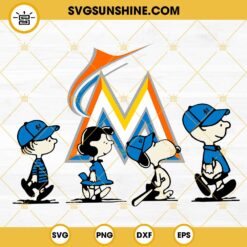 Snoopy Charlie Brown Miami Marlins SVG PNG DXF EPS Cricut Files