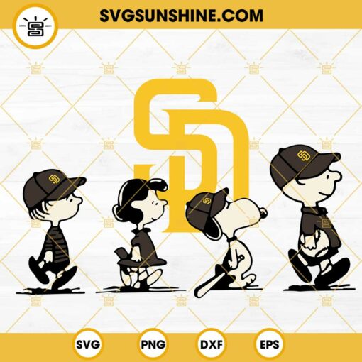 Snoopy Charlie Brown San Diego Padres SVG PNG DXF EPS Cricut Files