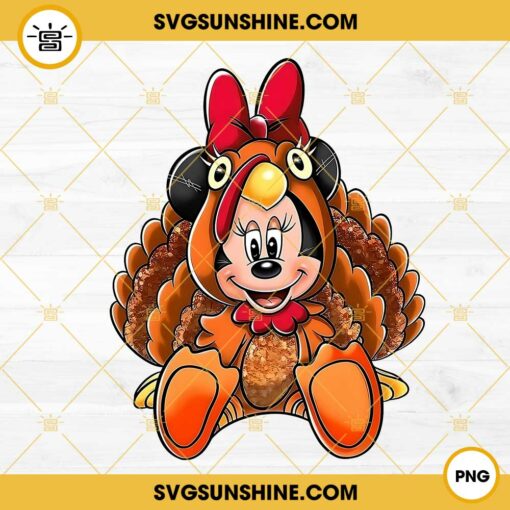 Minnie Mouse Turkey PNG, Fall PNG, Disney Minnie Thanksgiving PNG