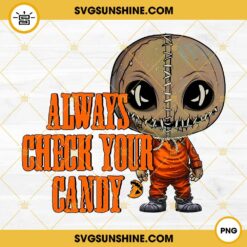 Always Check Your Candy PNG, Sam Trick R Treat PNG, Halloween PNG Design