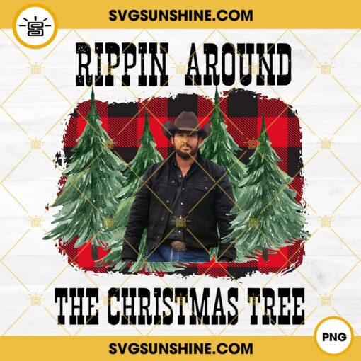 Rippin Around The Christmas Tree Rip Wheeler PNG, Yellowstone Christmas PNG