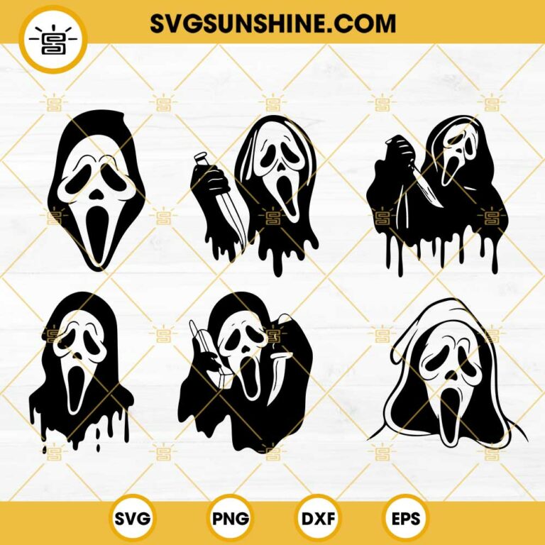 Ghostface Scream SVG Bundle Scary Movie SVG Horror Movie SVG Funny SVG PNG DXF EPS Cut Files