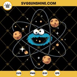 Cookie Monster Planet SVG, Muppet Blue Monster SVG PNG DXF EPS Cut Files