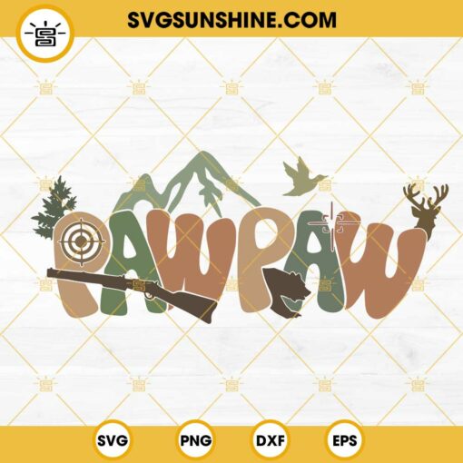 Paw Paw SVG, Hunting Dad SVG, Retro Hunter SVG PNG DXF EPS Cut Files