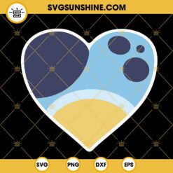 Bluey Heart SVG, Bluey Heeler Cartoon Love SVG PNG DXF EPS Cut Files
