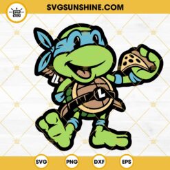 Leo Ninja Turtle Pizza SVG, TMNT Leonardo SVG PNG DXF EPS Cut Files