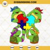 Ninja Turtles Autism Heart SVG, Puzzle Autism Heart SVG, Autism Awareness Funny SVG PNG DXF EPS Cricut