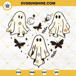 Ghost Heart SVG, Cute Ghost Halloween SVG PNG DXF EPS Digital File