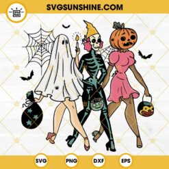 Halloween Ghouls Girls SVG, 90s Halloween SVG PNG DXF EPS Cricut