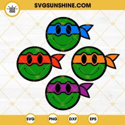 Ninja Turtes Smiling Face SVG, Cute Teenage Mutant Ninja Turtles SVG PNG DXF EPS Cricut Files