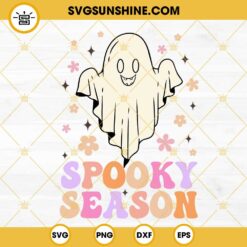 Spooky Season SVG, Retro Ghost Halloween SVG PNG DXF EPS Cricut