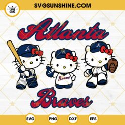 Hello Kitty Atlanta Braves Baseball SVG PNG DXF EPS