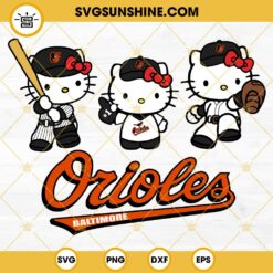 Hello Kitty Baltimore Orioles Baseball SVG PNG DXF EPS