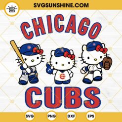 Hello Kitty Chicago Cubs Baseball SVG PNG DXF EPS
