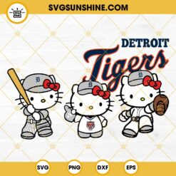 Hello Kitty Detroit Tigers Baseball SVG PNG DXF EPS