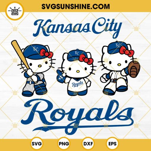 Hello Kitty Kansas City Royals Baseball SVG PNG DXF EPS