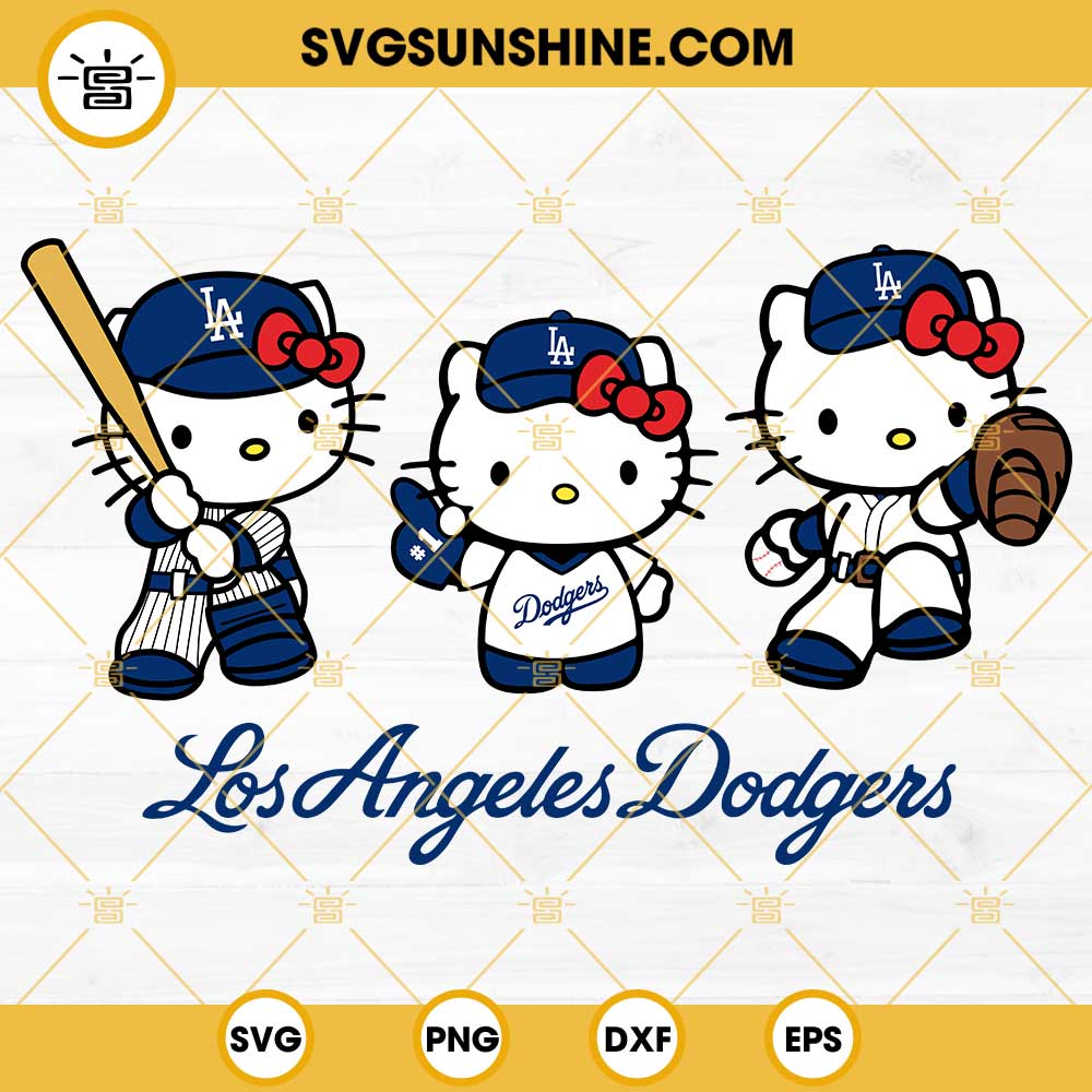 Hello Kitty Los Angeles Dodger Baseball SVG PNG DXF EPS