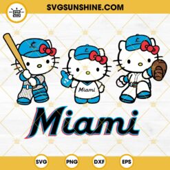 Hello Kitty Miami Marlins Baseball SVG PNG DXF EPS