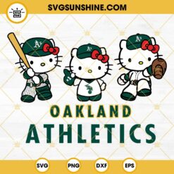 Hello Kitty Oakland Athletics Baseball SVG PNG DXF EPS