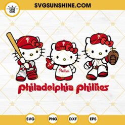 Hello Kitty Philadelphia Phillies Baseball SVG PNG DXF EPS