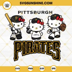 Hello Kitty Pittsburgh Pirates Baseball SVG PNG DXF EPS