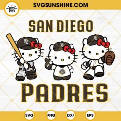 Hello Kitty San Diego Padres Baseball SVG PNG DXF EPS
