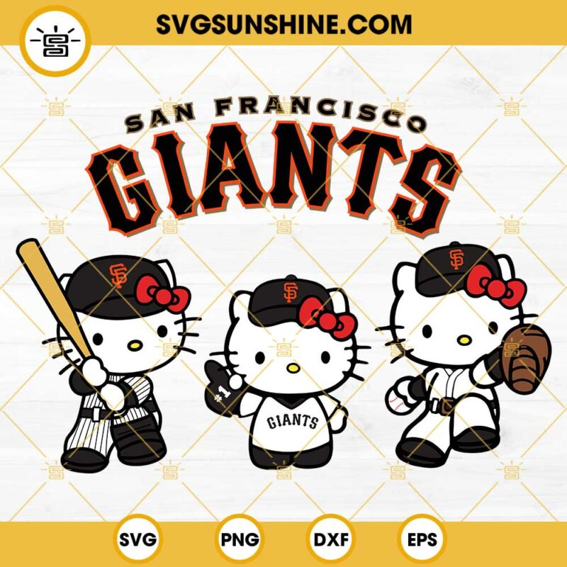 Hello Kitty San Francisco Giants Baseball SVG PNG DXF EPS