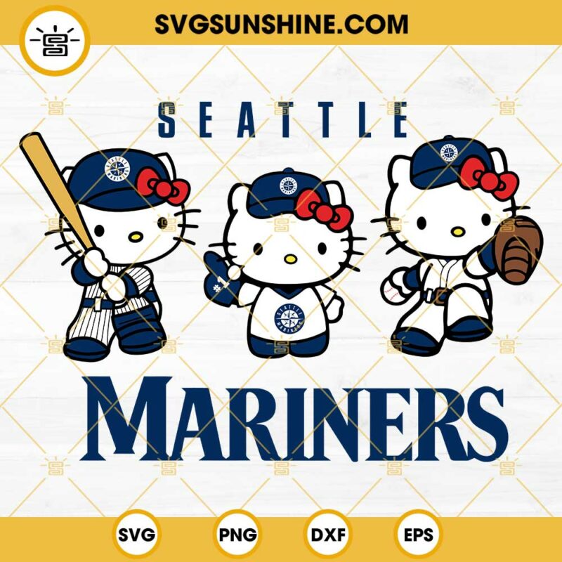 Hello Kitty Seattle Mariners Baseball SVG PNG DXF EPS