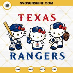 Hello Kitty Texas Rangers Baseball SVG PNG DXF EPS