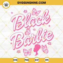 Black Barbie SVG, African American Pink Doll SVG, Afro Woman SVG PNG DXF EPS Cut Files