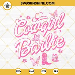 Cowgirl Barbie SVG, Western Barbie SVG, Pink Doll Cowgirl SVG PNG DXF EPS Download