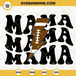 Football Mama Lightning Bolt SVG, Retro Football Mom SVG, Sports Mama SVG PNG DXF EPS Files