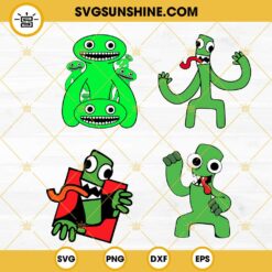 Green Rainbow Friends SVG Bundle, Horror Game SVG PNG DXF EPS Cut Files