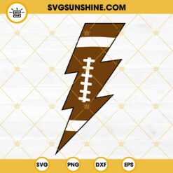 Lightning Bolt Football SVG, Retro Football SVG PNG DXF EPS Digital Download