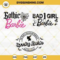 Barbie Halloween SVG Bundle, Spooky Barbie SVG, Gothic Barbie SVG PNG DXF EPS