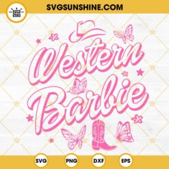 Western Barbie SVG, Cowgirl Boots SVG, Pink Doll SVG, Country Girl SVG PNG DXF EPS Cricut