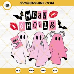 Mean Ghouls SVG, Cute Pink Ghost SVG, Boo Book SVG, Mean Girls Halloween SVG PNG DXF EPS