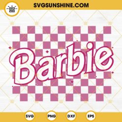 Barbie Pink Checkred SVG, Barbie SVG, Trendy Barbie SVG PNG DXF EPS Cricut