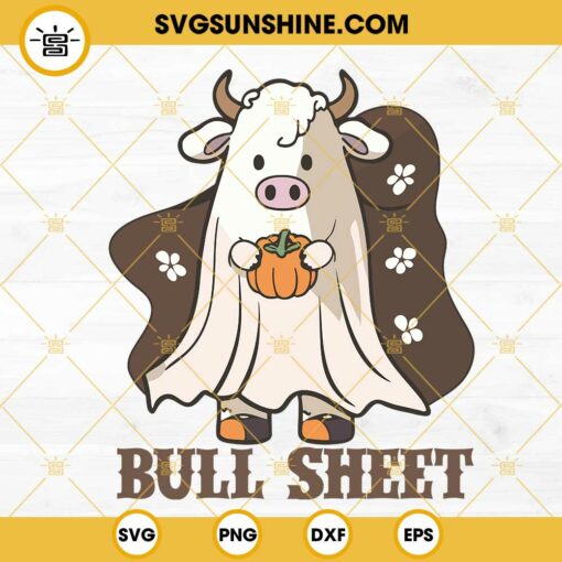 Bull Sheet SVG, Cow Ghost Halloween SVG, Western Halloween SVG